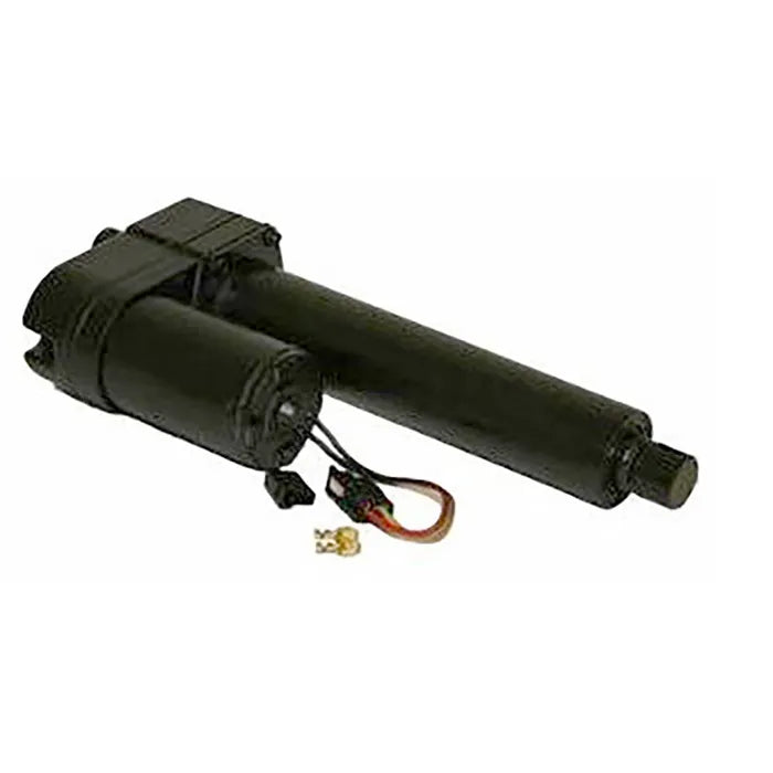 E-Z-GO OEM 12V electric actuator with 1500 lb thrust, heavy-duty model 27612G02 for golf carts, shown in black.