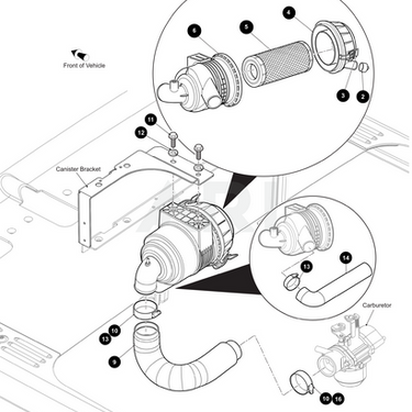 OEM EZ-GO Air Cleaner Housing 659139 OBS SVC For Golf Carts - Rainier Parts