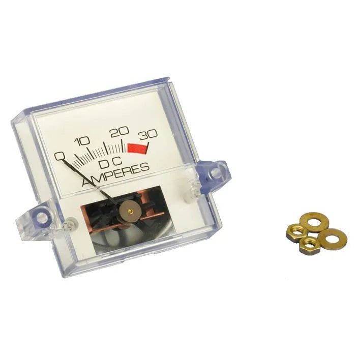 E-Z-GO Ammeter PowerWise 0-30A for golf carts and battery chargers, showing dial with current measurement settings.