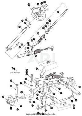 EZ-GO Lifted Front Axle Weldment OEM 606989 Direct Fit Replacement For Golf Carts