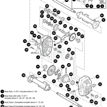E-Z-GO OEM OBS Axle 632513 11.47 To 1 Gear Ratio Direct Fit Replacement For Gas Golf Carts