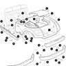 E-Z-GO Ocean Gray golf cart body assembly, OEM replacement part, showing the exterior design and fit for EZGO golf carts.