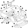 E-Z-GO OEM Ocean Gray body assembly for golf carts, exterior panel upgrade without lights, featuring smooth finish and precise fit.