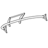 E-Z-GO OEM brush guard for golf cart cab-mounted front end protection, durable heavy-duty steel construction.