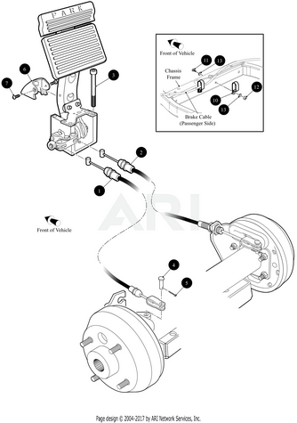 E-Z-GO OEM brake cable for RXV golf cart, driver side replacement part, high-quality OEM grade brake cable.