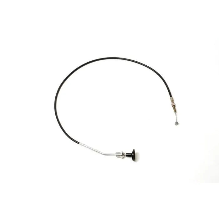 E-Z-GO choke cable assembly for golf carts, OEM part, showing the black cable with connectors and attachment points.