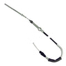 E-Z-GO OEM accelerator cable 72713G01 for golf carts, high-quality throttle cable replacement, showing the cable and connectors.