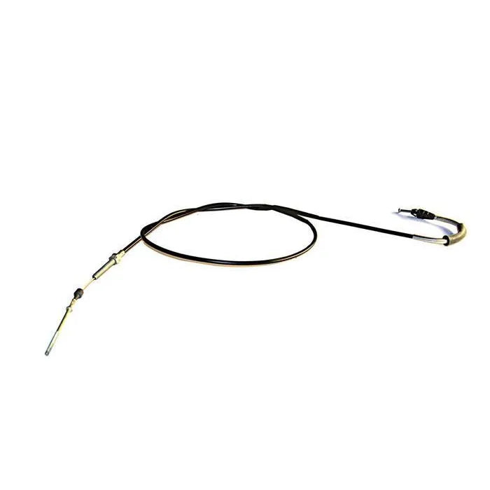 E-Z-GO OEM accelerator cable in white, 55.5-inch length, designed for golf carts, with visible cable and connectors.