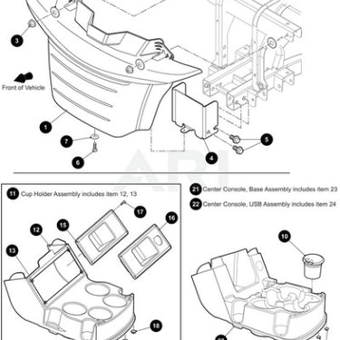 EZGO OEM Service Center 638348G01 For Golf Carts