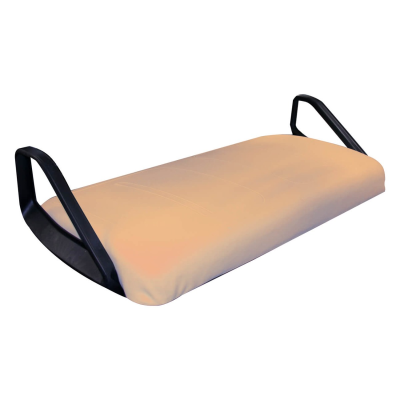 E-Z-GO OEM Tan seat bottom cover for Medalist and TXT golf carts, replacement part with durable fabric and secure fit.