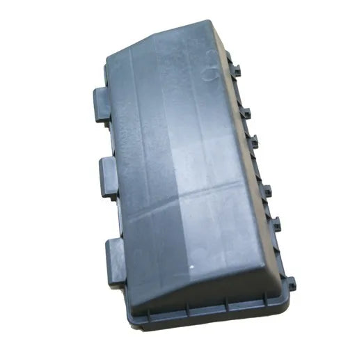 Gray E-Z-GO OEM air filter cover with high-performance design for golf carts, offering durable engine protection.