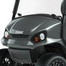 E-Z-GO OEM charcoal cowl front hood for golf carts, metallic finish, replacement part with detailed design and brand logo.