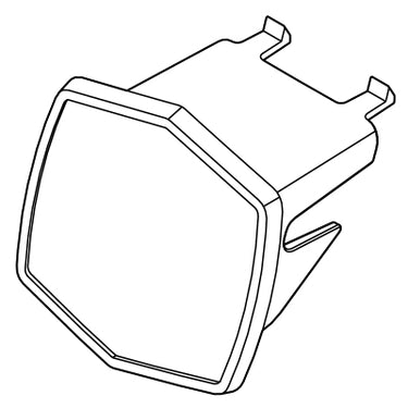 E-Z-GO OEM 649875G01 logo attachment on Cushman cowl for golf carts, exterior branding accessory.