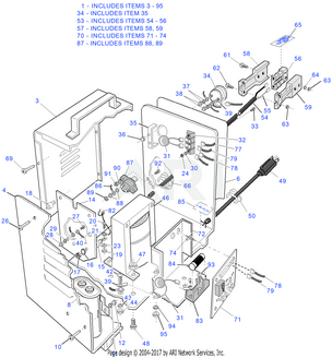 E-Z-GO OEM DC Connector Kit 27815G01 for golf carts, showing electrical connectors and components in the kit.