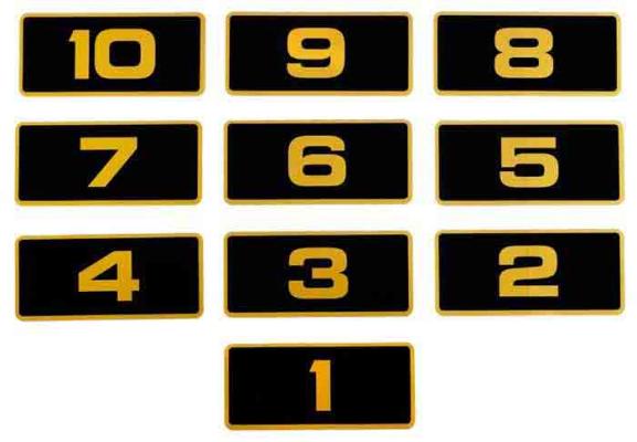 E-Z-GO 28314G04 Decal Set Black/Gold (21-30) for Golf Carts - Rainier Parts