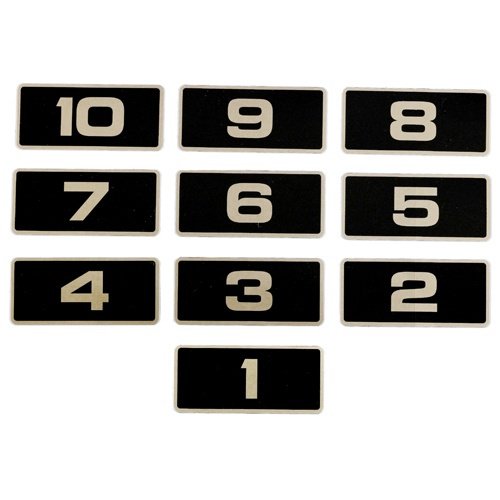 E-Z-GO OEM Platinum decal for golf carts with numbers 91-100, weatherproof fleet identification decal.