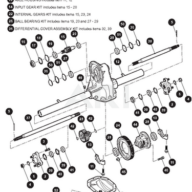 EZGO OEM Limited Slip Differential Kit 614756 for Golf Carts Traction Upgrade and Smooth Power Delivery