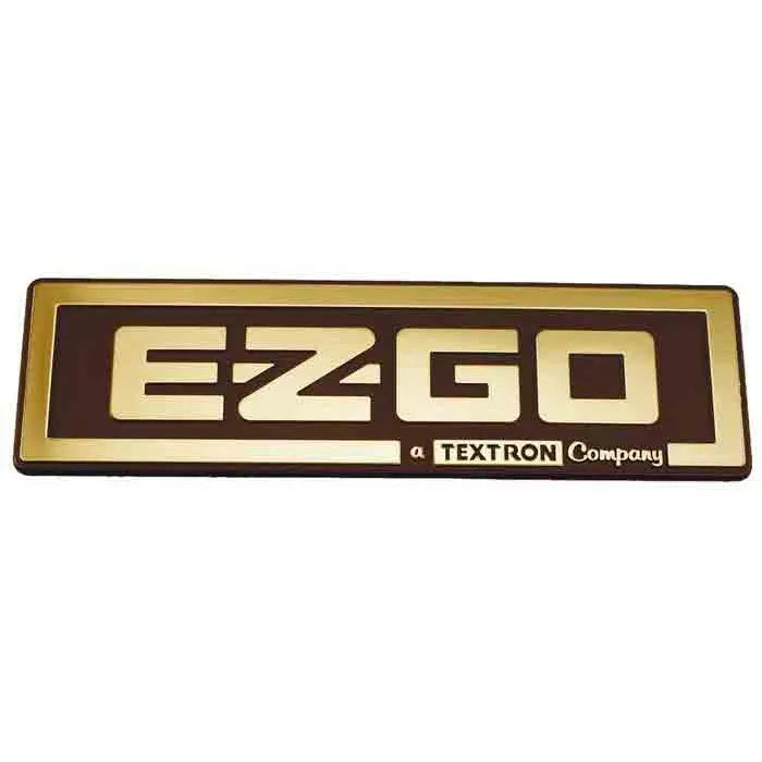 EZGO TXT Front Name Plate Emblem 71037G02 OEM Black Gold Front End Emblem For Golf Carts