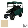 E-Z-GO TXT 4-passenger enclosure in tan, weatherproof all-weather protection for golf carts, OEM part PF11558.