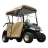 E-Z-GO RXV golf cart poly enclosure in tan, two-passenger model PF11353, designed for weather protection.