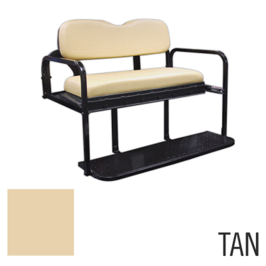 E-Z-GO PF12106 OEM Flip Seat Kit Tan for TXT 96 Up Golf Carts Expands Passenger Capacity and Converts to Flatbed