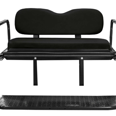 EZGO OEM PF12107 Flip Seat Kit TXT 96 Plus Black Textured Flatbed For Golf Carts Rear Seat Conversion