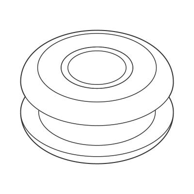 E-Z-GO OEM 604116 grommet windshield fastener for golf carts, durable replacement part with a black rubber grommet in close-up view.
