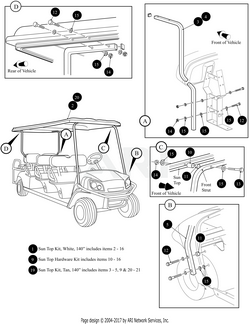 E-Z-GO SSTRETCH hardware kit for golf carts, includes essential components for durable upgrade and easy installation.