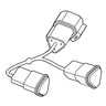 E-Z-GO OEM 656775 3-Way Jumper Harness for golf carts, showing the ADVB plug and vehicle wiring connector.