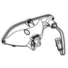 E-Z-GO OEM right-hand headlamp assembly for golf carts, weather-ready premium replacement part with clear lens and durable design.