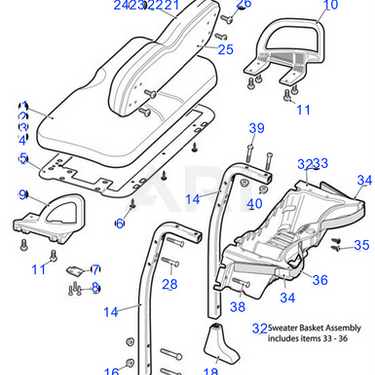 Left Hand Hip Restraint OEM 607532 E-Z-GO for Golf Carts