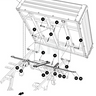E-Z-GO OEM bed latch installation module for golf carts, showing the durable latch component and installation hardware.