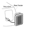 E-Z-GO OEM stop tail lamp for golf carts, featuring a lamp with hole and terminals, high-quality replacement part.