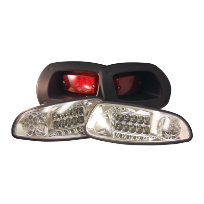 E-Z-GO OEM Deluxe LED RXV light kit for golf carts, includes headlights and taillights, compatible with 2016 models.
