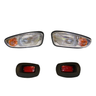 E-Z-GO RXV OEM PF11527 light kit installed on golf cart, includes headlights and taillights for improved visibility and safety.