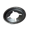 E-Z-GO 12064G6 OEM push nut for golf carts, durable metal replacement part with threads for secure fastening.