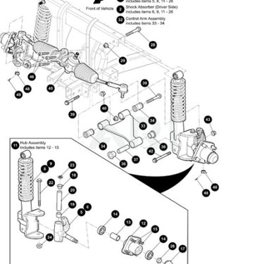 Left Hand Spindle OEM OBS MACH 601413 E-Z-GO For RXV TXT Golf Carts OEM Replacement