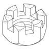 Genuine OEM E-Z-GO Castle Nut 3/4-16 Locking Nut For Golf Carts Part No 613172 Fastener - Rainier Parts