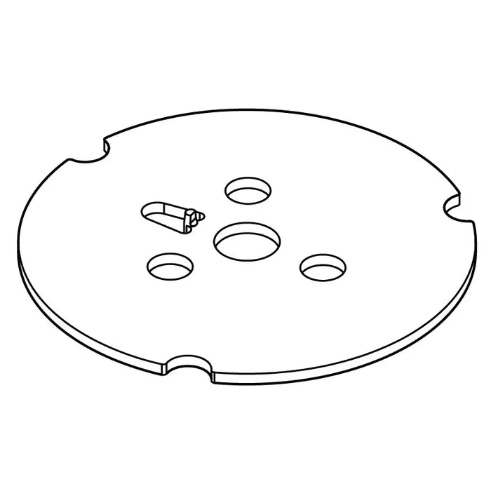 E-Z-GO OEM Fan Plate 603571 NGGC, direct fit replacement cooling component for golf carts, made of durable metal.