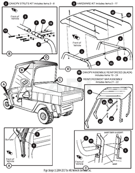 E-Z-GO OEM Reinforcement Bar Assembly 651138 for golf carts, showing a durable metal reinforcement bar with mounting brackets.