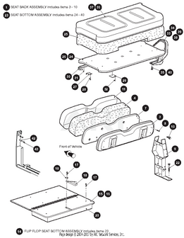 E-Z-GO OEM Seat Bottom Assembly White 629269G4205 For Golf Carts Standard Seating