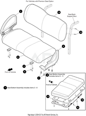 EZ-GO RXV OEM Gray Seat Bottom 10023206G19 For Golf Carts Interior Upgrade Durable Fit