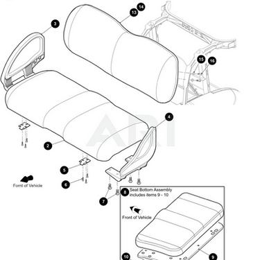 Seat Bottom Assembly OEM EZGO TXT Beige 629269G1917