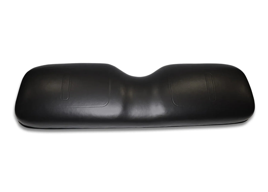 E-Z-GO OEM seat back assembly in black for TXT golf carts, premium replacement part with model number 10042640G0107.
