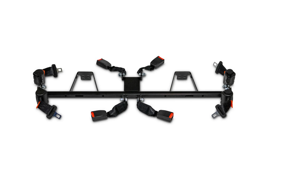 E-Z-GO OEM TXT 4-passenger golf cart seatbelt kit, includes seatbelt components for safe riding in E-Z-GO golf carts.