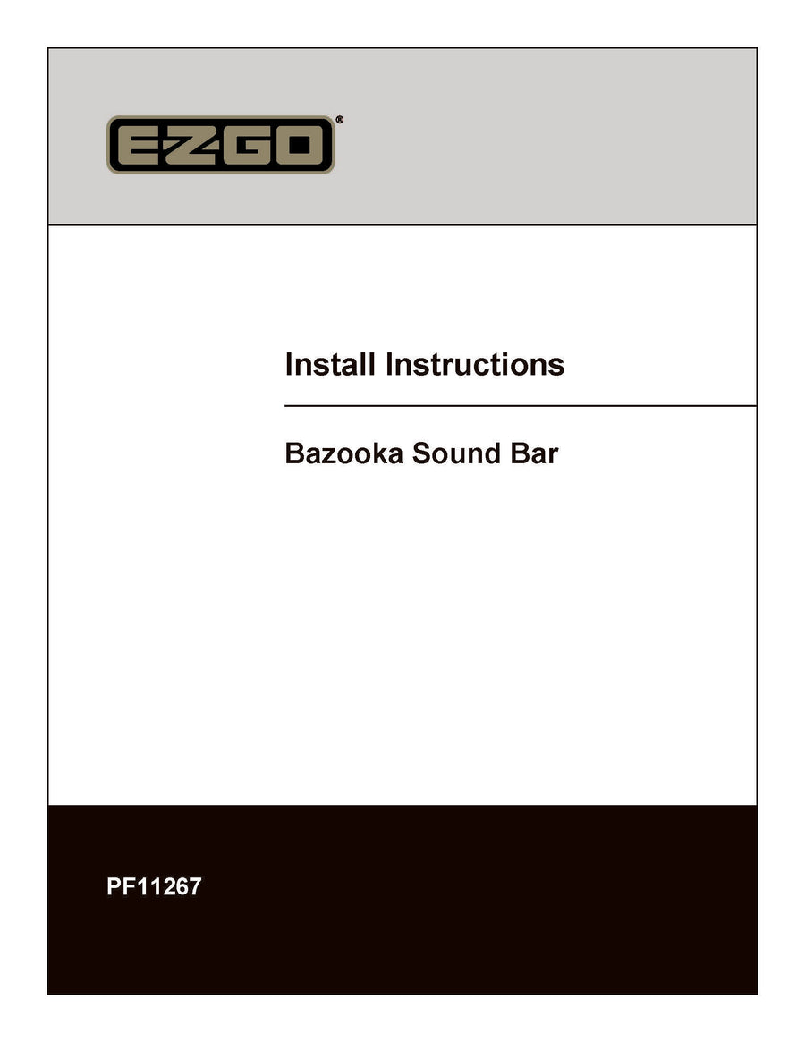 E-Z-GO Bazooka PF11267 OEM Sound Bar for PTV golf carts, premium audio upgrade with crystal clear immersive sound.