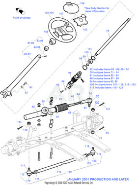 E-Z-GO OEM Steering Column Assembly 70610G01 Premium Direct Fit For Golf Carts OEM Replacement