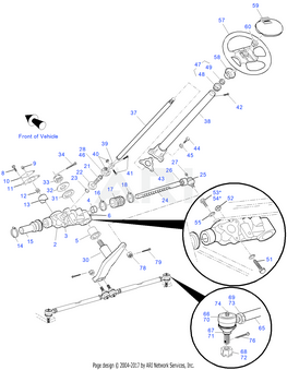 E-Z-GO Steering Column Assembly 70721G01 OEM Without Horn Holes For Golf Carts Direct Fit Replacement