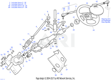 E-Z-GO Steering Column Assembly OEM 70722G04 For Golf Carts Durable Replacement Part
