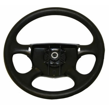E-Z-GO OEM steering wheel for golf carts, ergonomic design, fleet replacement part, standard vehicle control handle.